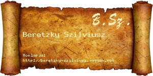 Beretzky Szilviusz névjegykártya